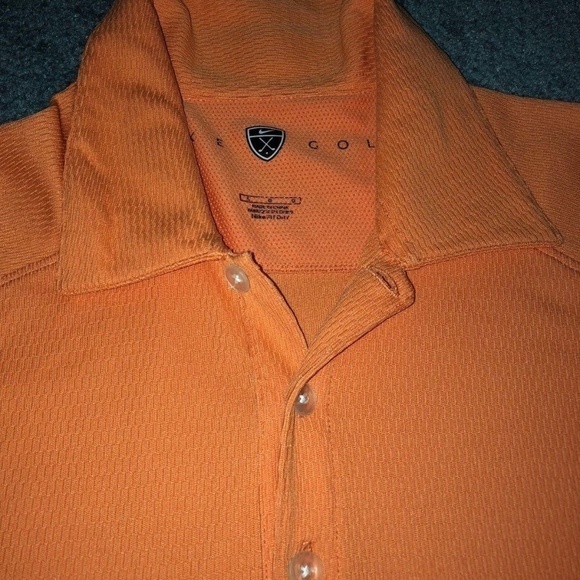 Nike Dri Fit Golf Shirt‎ Men's Large Orange - Picture 3 of 7